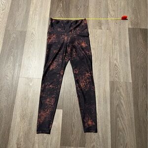 Old Navy Black and Orange Womens Extra High Rise PowerSoft Leggings size medium